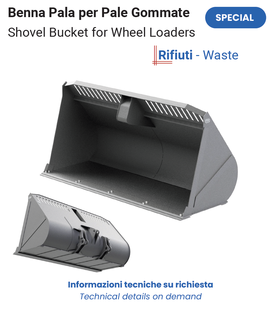 Benna Pala Rifiuti per Pale Gommate Scheda